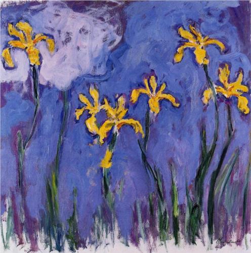 Yellow Irises with Pink Cloud Claude Monet, 1917